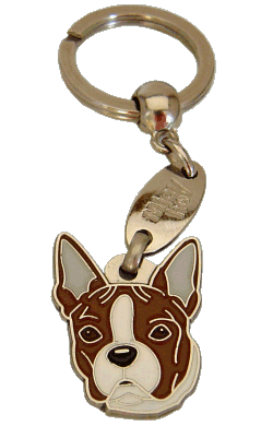 BOSTON TERRIER ATIGRADO - Placa grabada, placas identificativas para perros grabadas MjavHov.